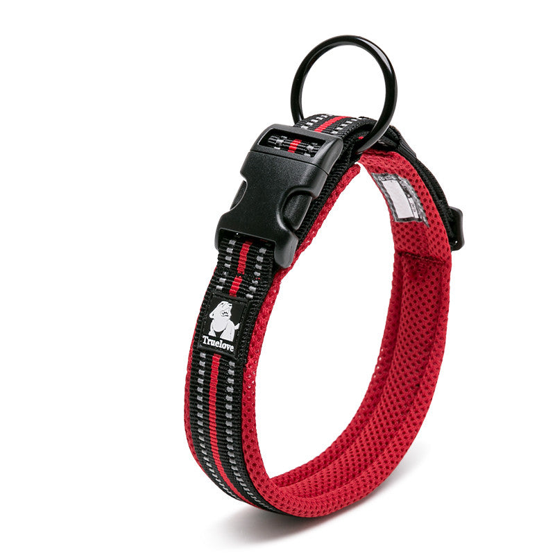 Reflective 3M Soft Padded Dog Collar – Breathable Nylon Safety Collar for Dogs