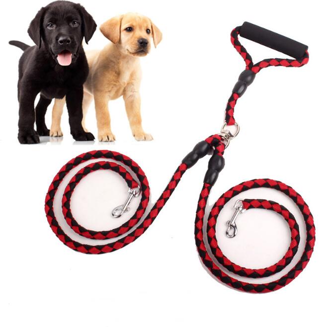 Double-Ended Dog Leash Rope – Heavy Duty Reflective Hands-Free Walking Lead