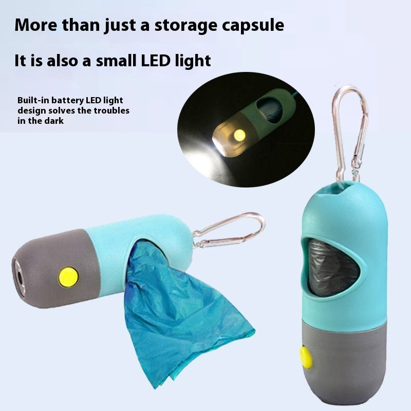 Portable Dog Waste Bag Dispenser – Leak-Proof Poop Bag Holder with Night-Use Design