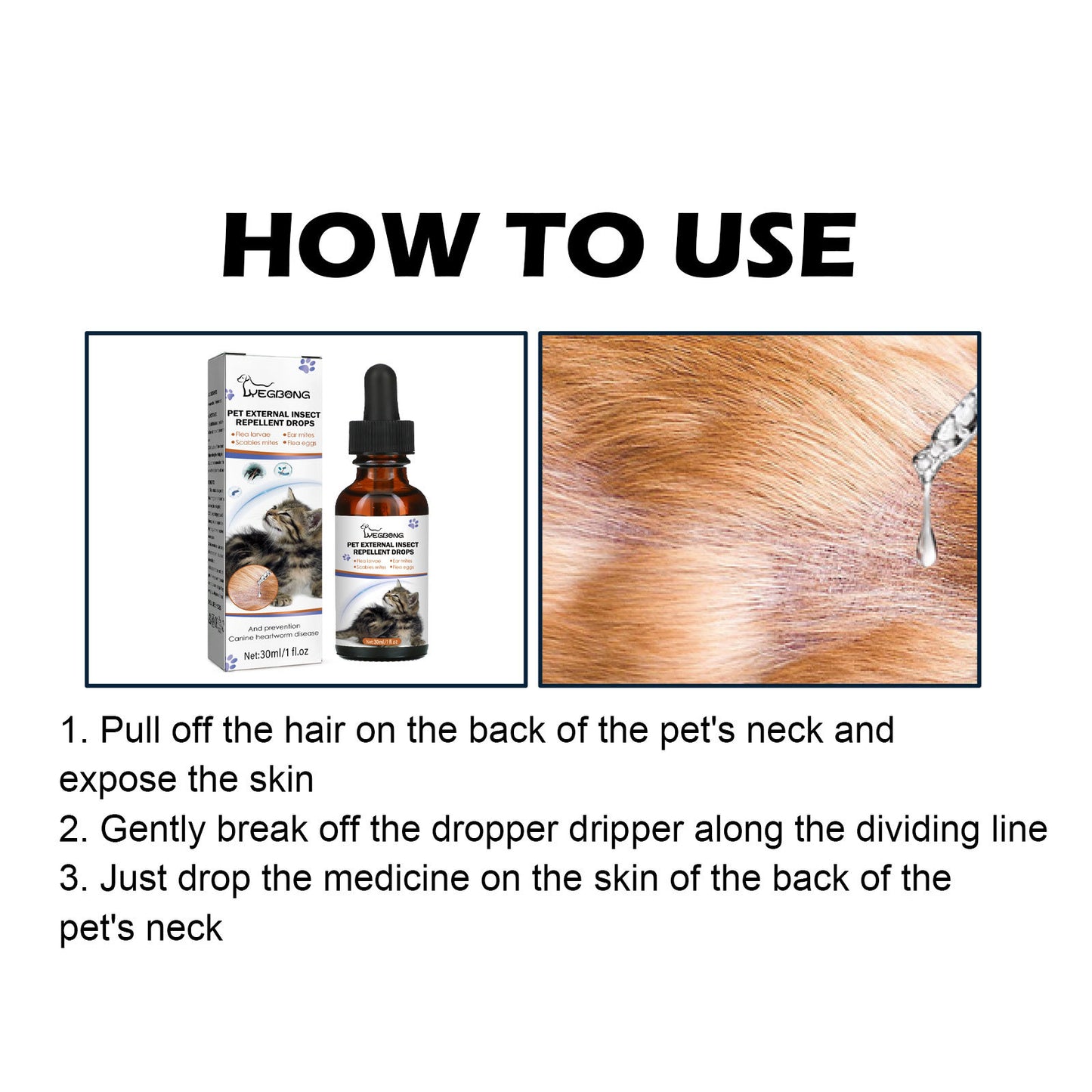 Yegbong Flea & Tick Repellent Drops for Pets