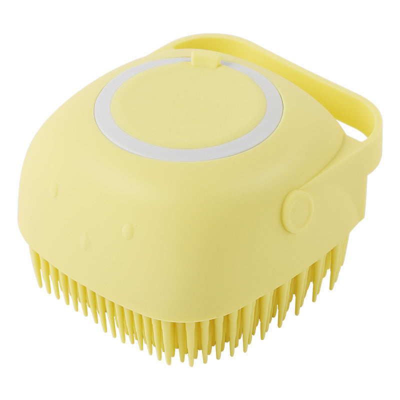 Silicone Pet Bath Massage Brush – Shampoo Dispensing Grooming Tool for Dogs & Cats