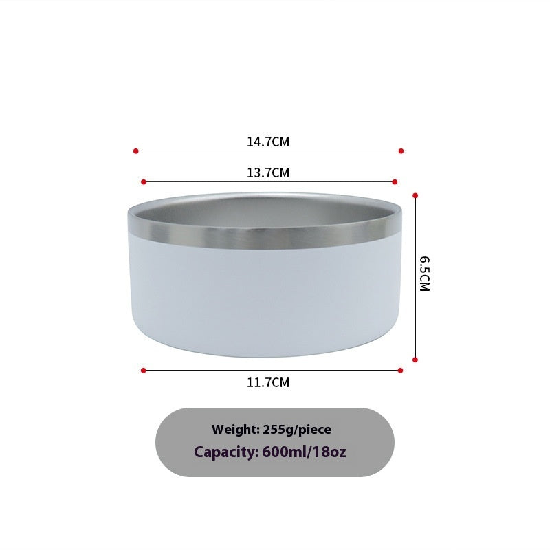 Double-Walled Stainless Steel Cat Bowl – Durable Non-Slip Pet Feeding Dish