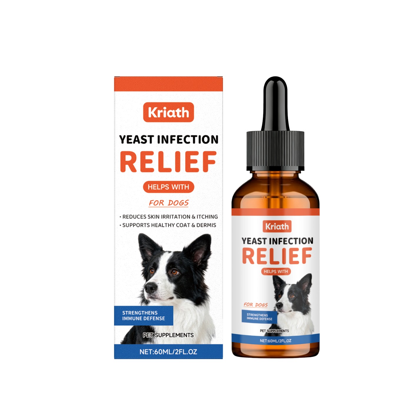 Kriath Skin & Coat Comfort Support Drops for Dogs – Daily Wellness Formula