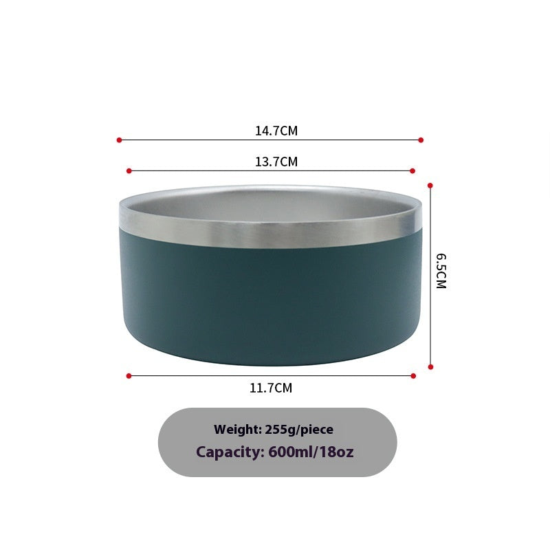 Double-Walled Stainless Steel Cat Bowl – Durable Non-Slip Pet Feeding Dish