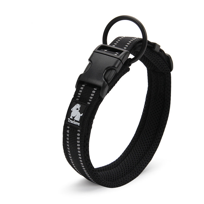 Reflective 3M Soft Padded Dog Collar – Breathable Nylon Safety Collar for Dogs