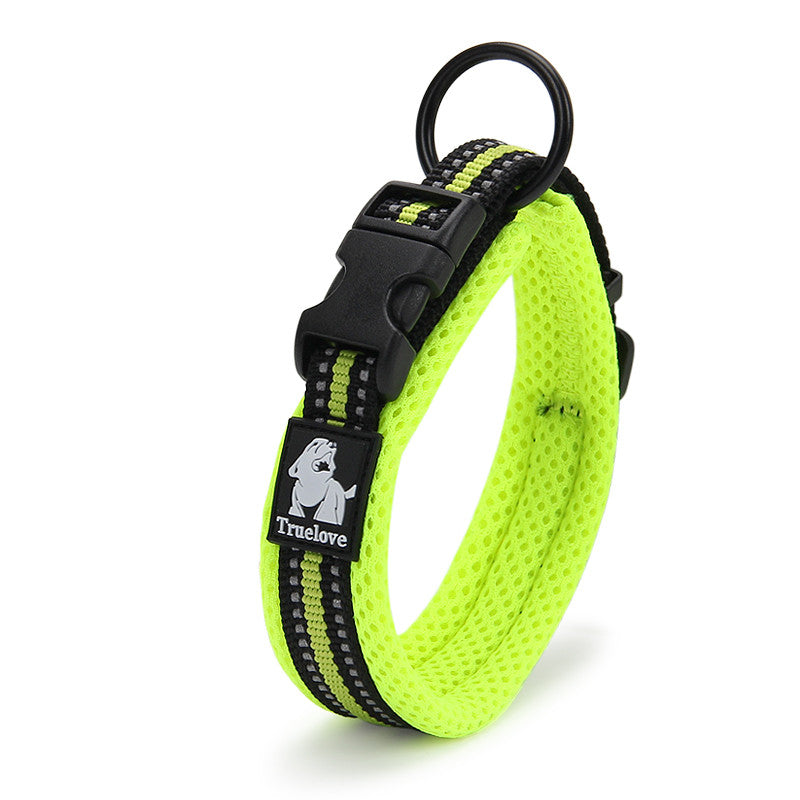 Reflective 3M Soft Padded Dog Collar – Breathable Nylon Safety Collar for Dogs