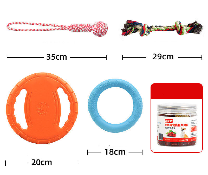 Dog Bite Training Toy Set – Durable Anti-Bite Interactive Training Rings & Chew Toys