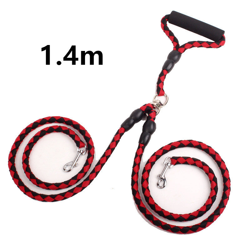 Double-Ended Dog Leash Rope – Heavy Duty Reflective Hands-Free Walking Lead