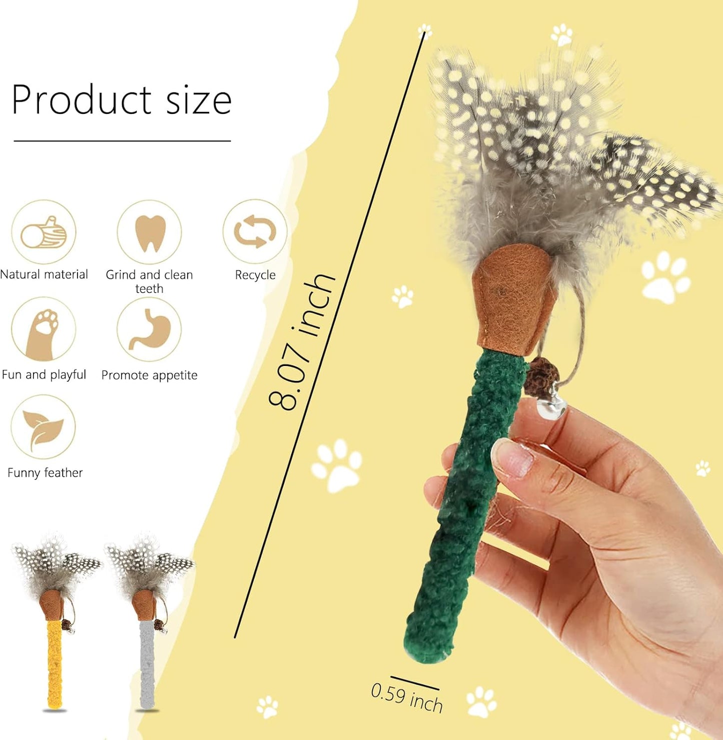 Catnip Chew Toys With Feather For Cats