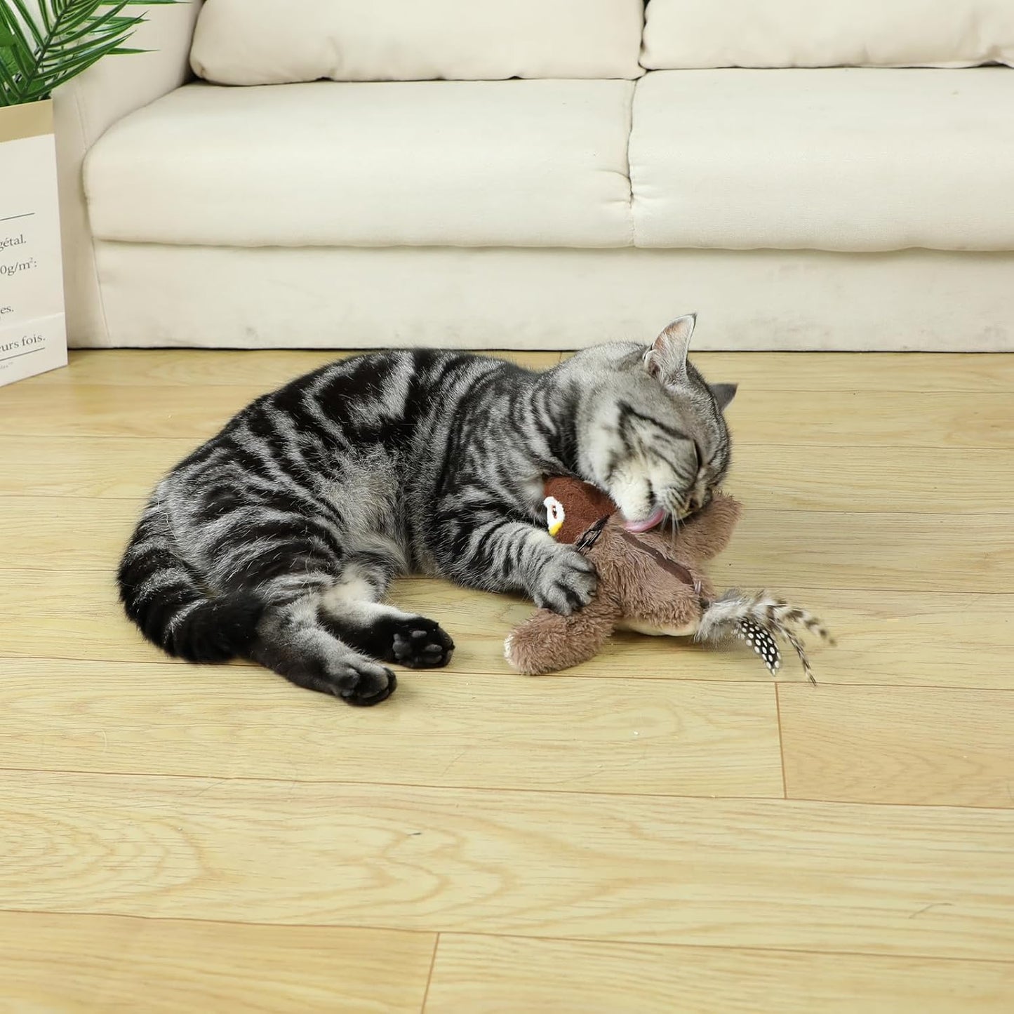 Interactive Flapping Bird Cat Toy – Rechargeable Catnip Plush Chirping Toy for Cats & Kittens