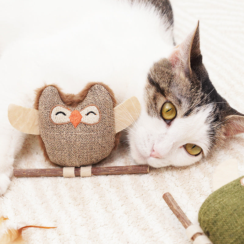 Catnip Feather or bird Teething Stick For Cats & Kittens