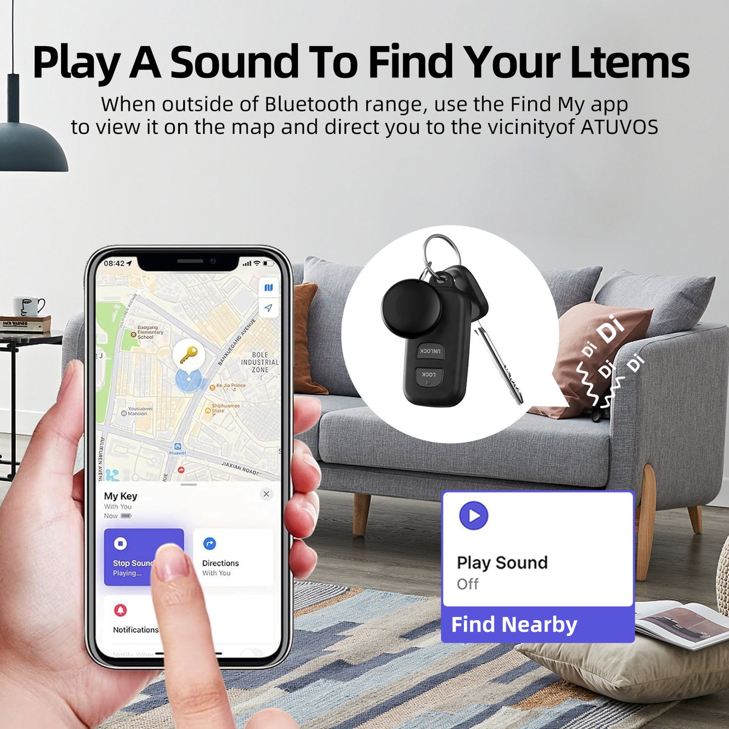 Mini GPS Key Finder Tracker – USB Anti-Loss Smart Locator for Keys, Bags & Pets