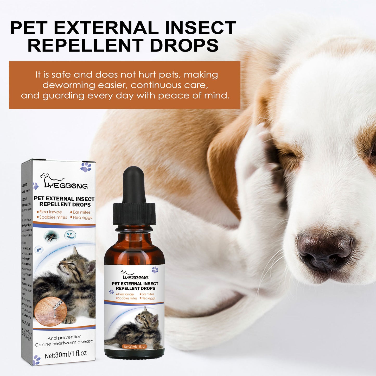 Yegbong Flea & Tick Repellent Drops for Pets