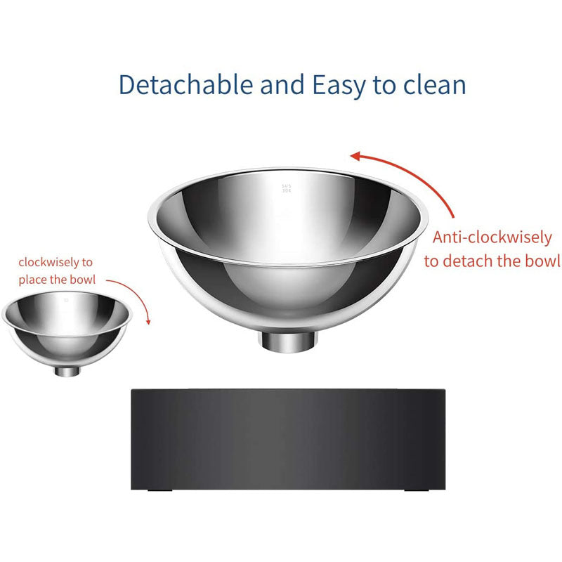 Adjustable Stainless Steel Cat Bowls – Elevated 15° Anti-Slip Feeding Station