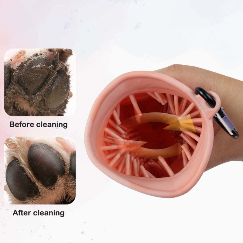 2-in-1 Dog Paw Cleaner Cup – Portable Silicone Paw Washer & Grooming Brush