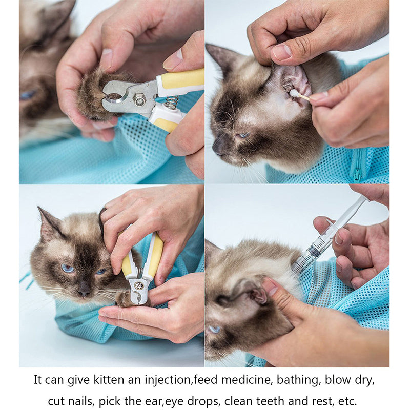 Cat Grooming & Bathing Bag – Breathable Mesh Restraint Bag for Safe Care