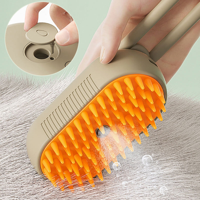 3-in-1 Steam Pet Grooming Brush – Electric Spray Deshedding & Massage Comb for Dogs & Cats