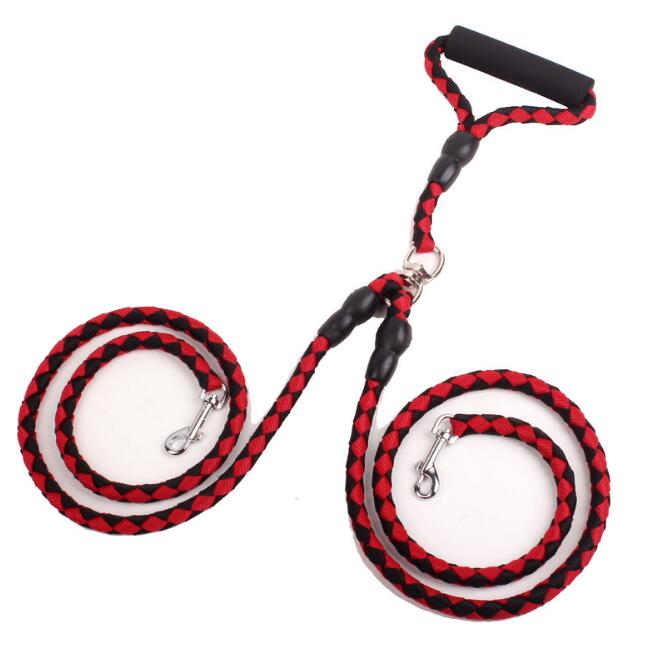 Double-Ended Dog Leash Rope – Heavy Duty Reflective Hands-Free Walking Lead