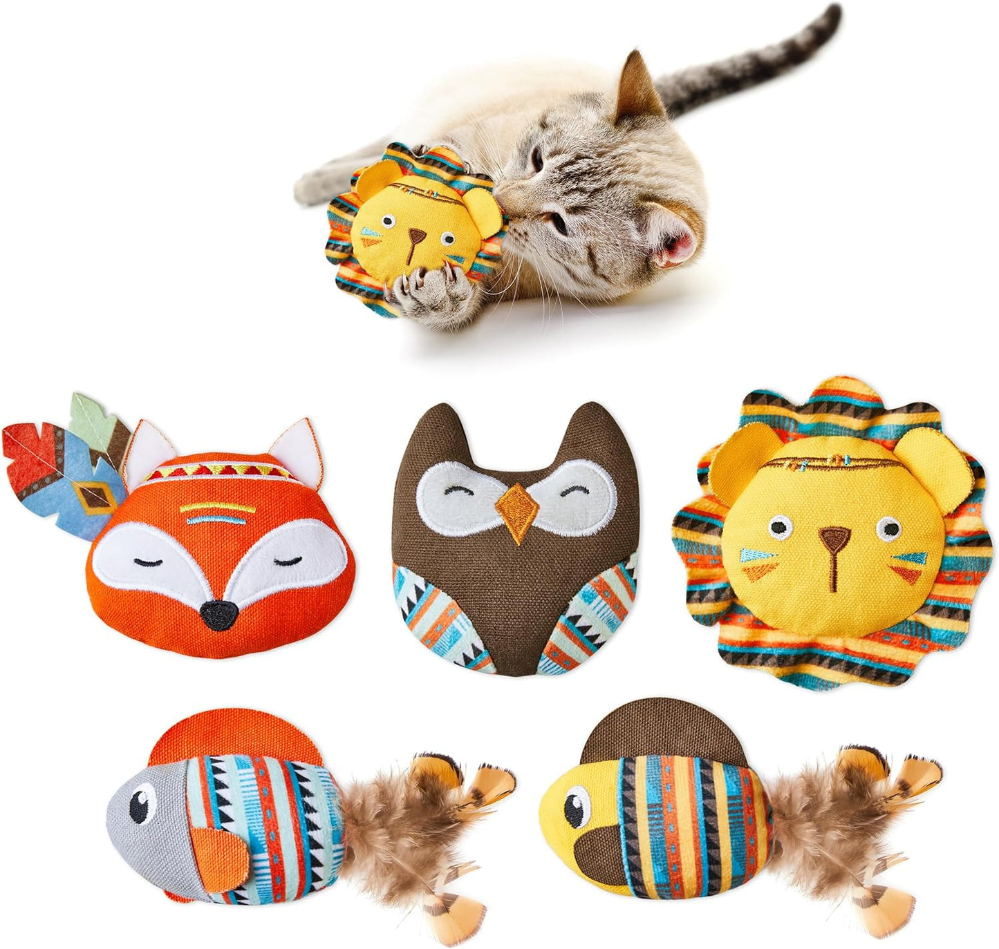 Bite Resistant Catnip Jungle Animal Toys for Cats & Kittens.
