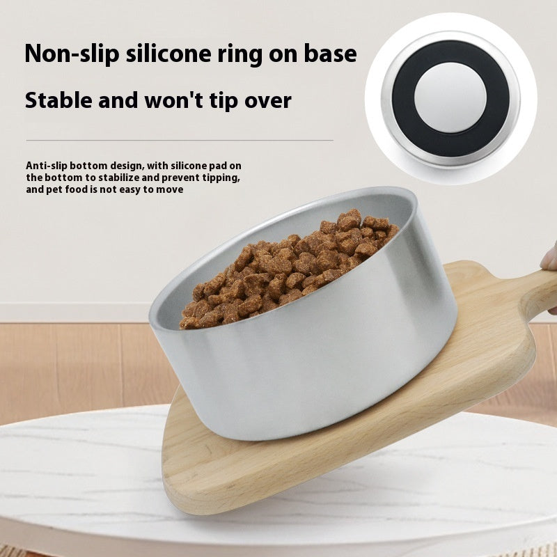 Double-Walled Stainless Steel Cat Bowl – Durable Non-Slip Pet Feeding Dish