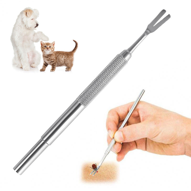 Stainless Steel Tick Removal Tweezers – Precision Pet Grooming Tool for Dogs & Cats