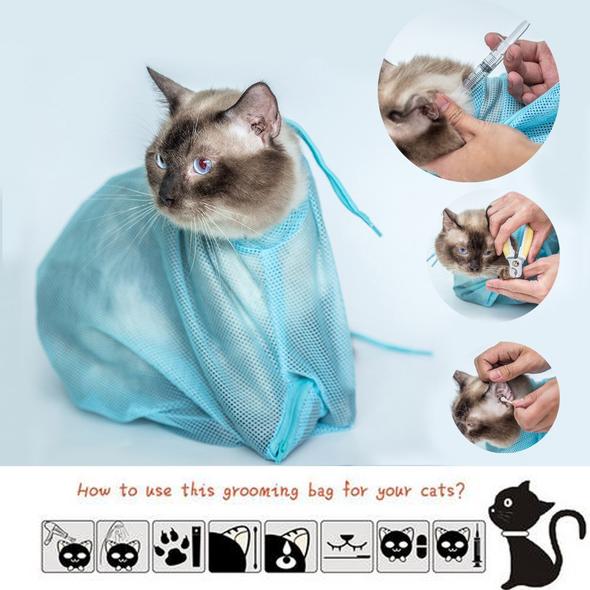 Cat Grooming & Bathing Bag – Breathable Mesh Restraint Bag for Safe Care
