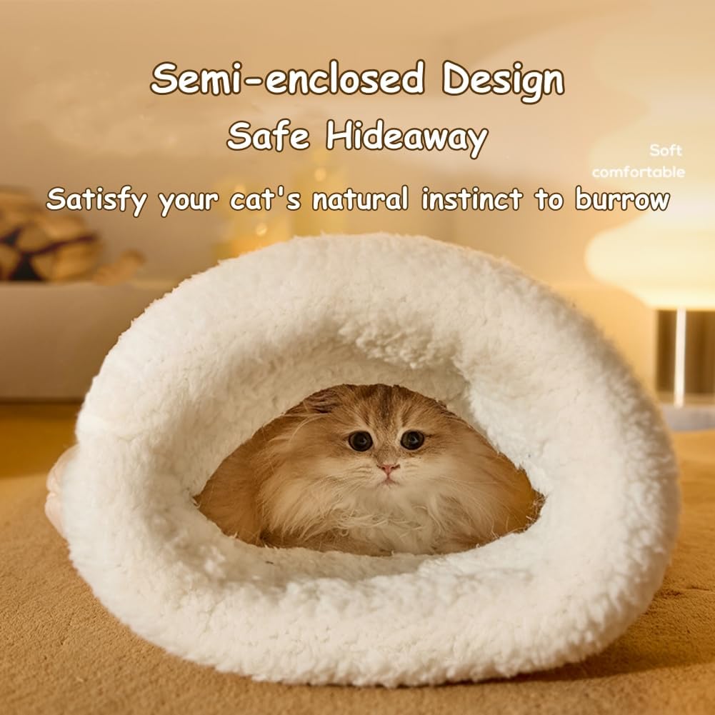 Cozy Cat Tunnel Bed – Soft Plush Sleeping Bag for Cats & Kittens