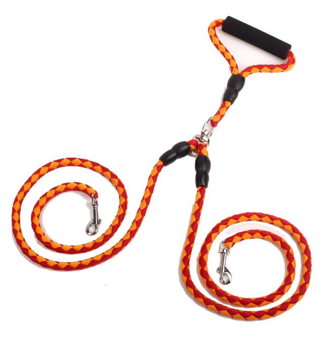 Double-Ended Dog Leash Rope – Heavy Duty Reflective Hands-Free Walking Lead