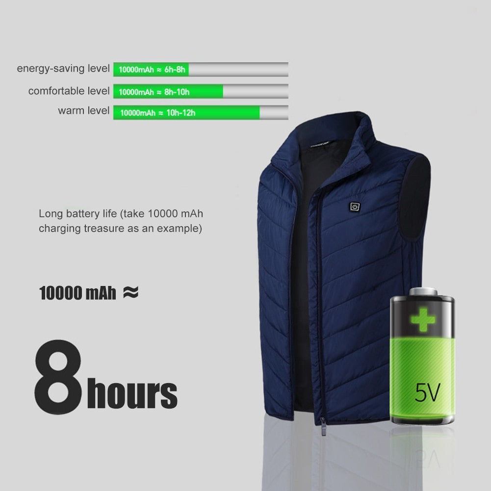 USB Heated Vest – Electric Heated Winter Body Warmer - Multiple Sizes