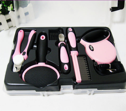 Dog Grooming & Traction Kit Set – 6-in-1 Pet Grooming Tools with Storage Box