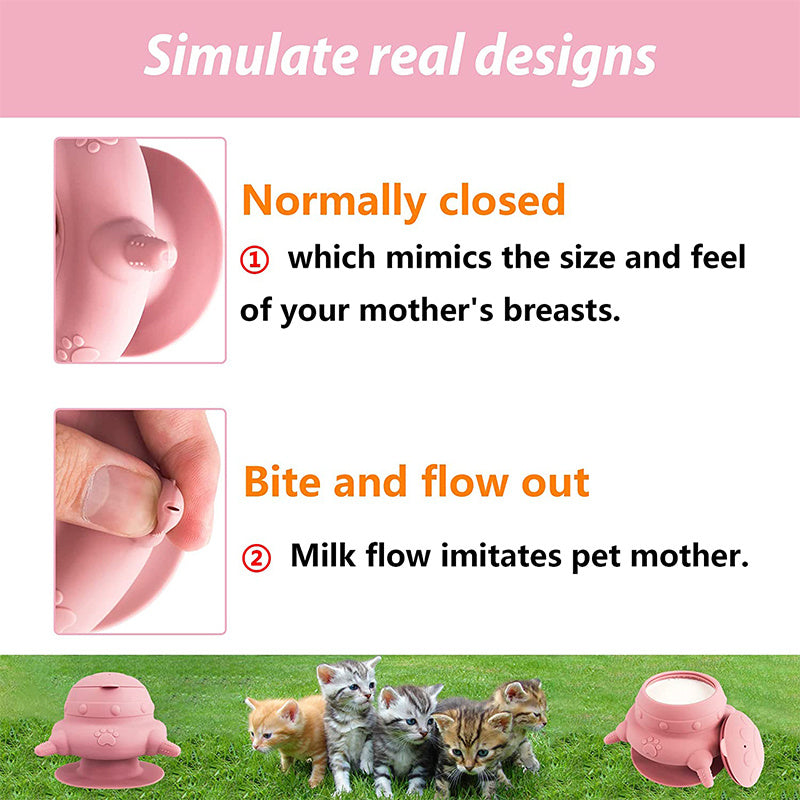 Silicone Puppy & Kitten Milk Feeder Bowl – Multi-Nipple Nursing Feeding Bottle (240ml)