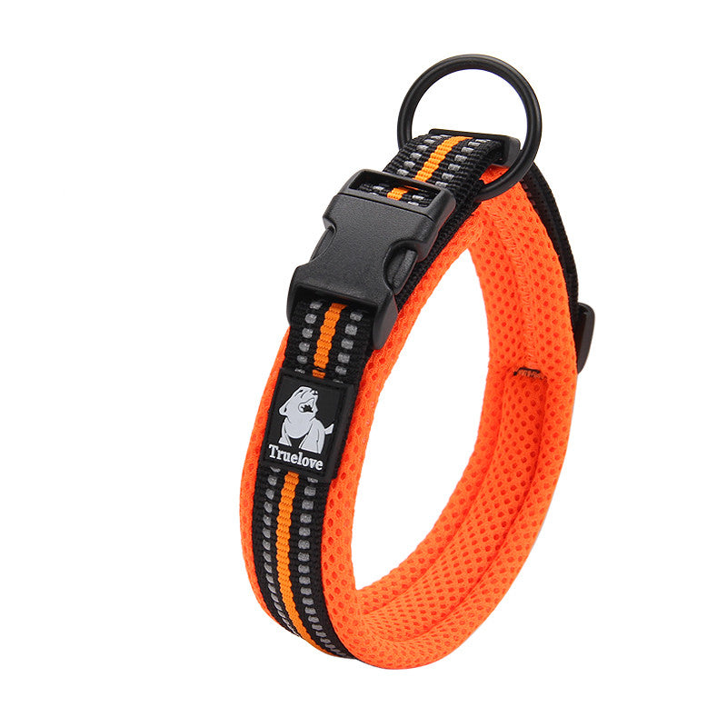 Reflective 3M Soft Padded Dog Collar – Breathable Nylon Safety Collar for Dogs