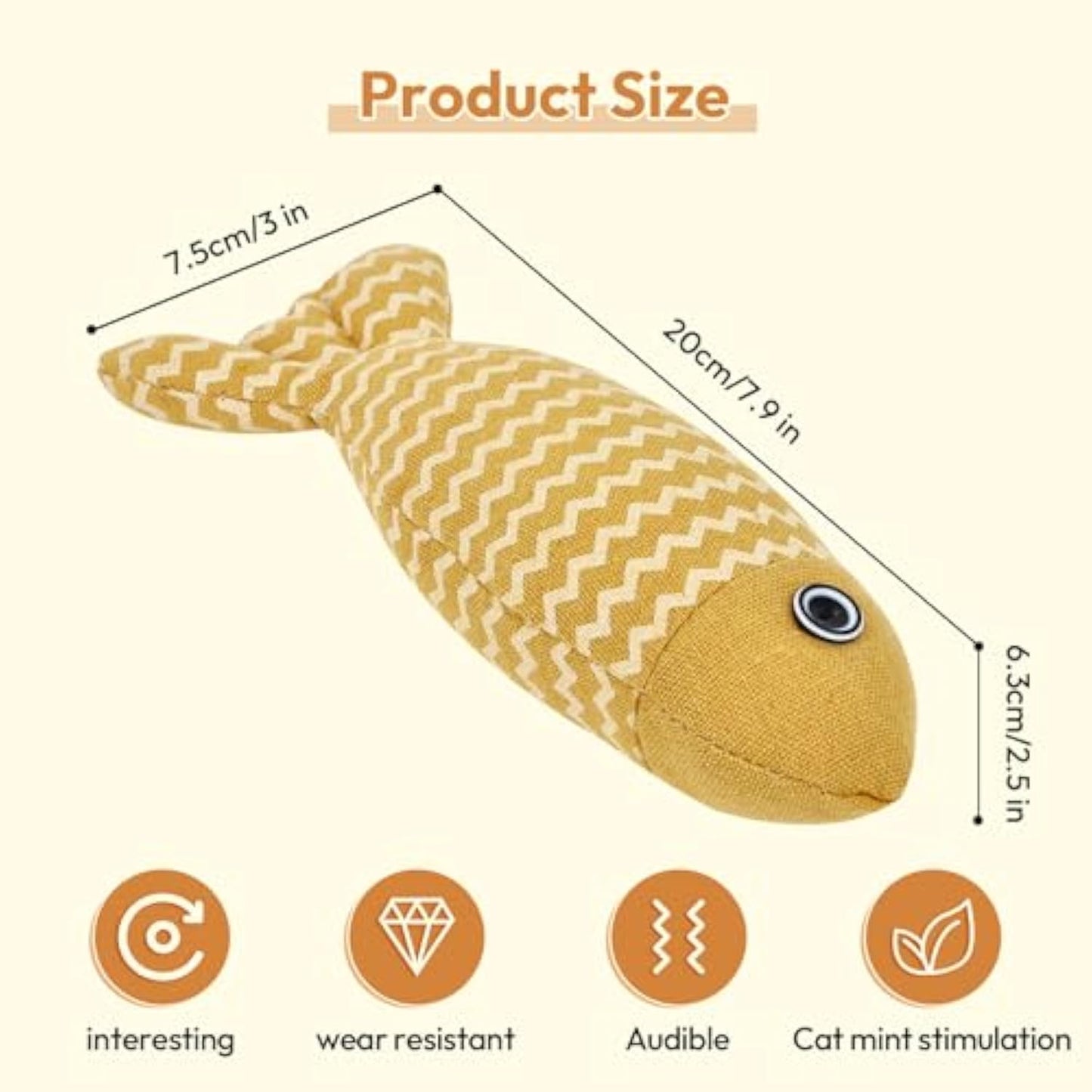 Hemp Cloth Catnip Toy Fish for Cats & Kittens