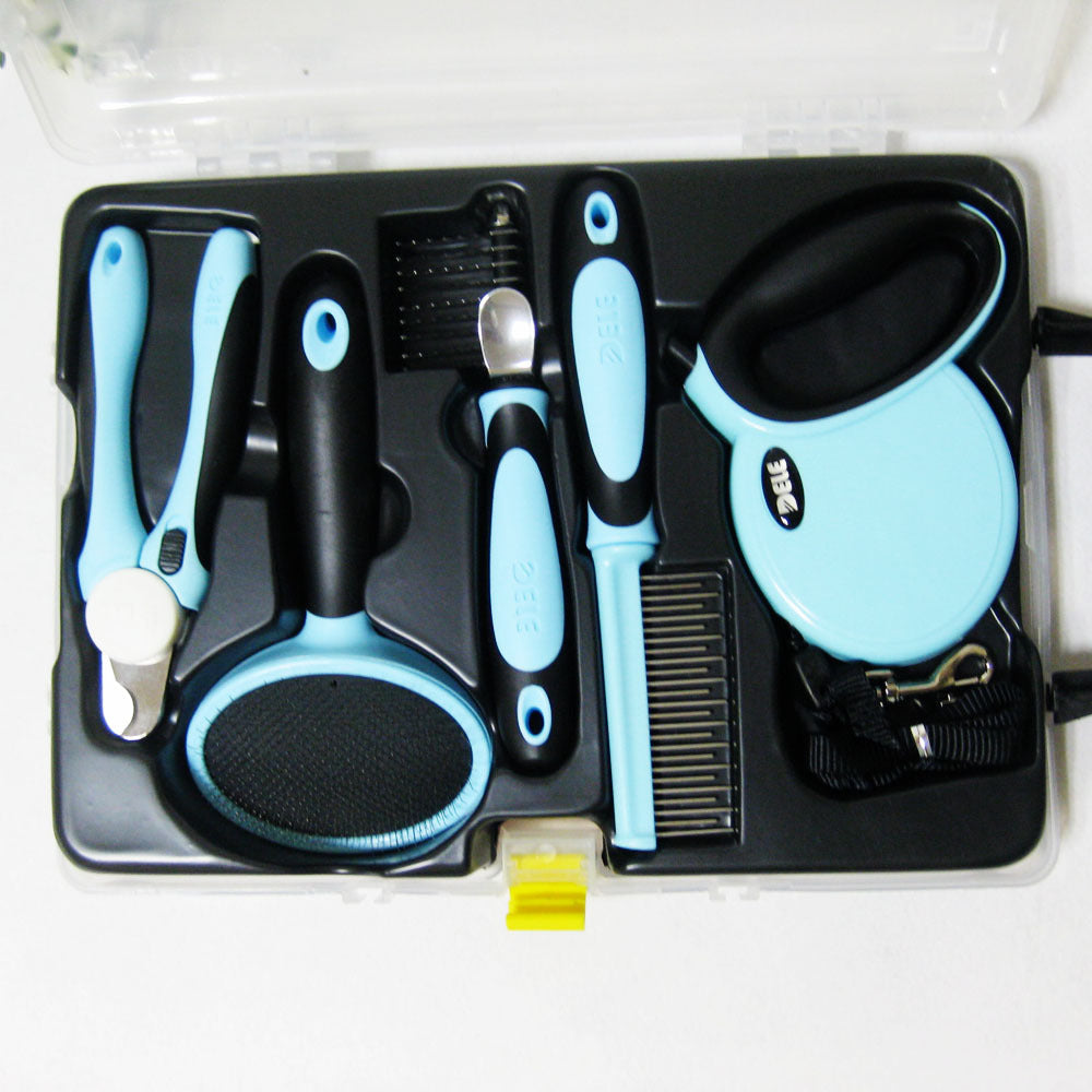 Dog Grooming & Traction Kit Set – 6-in-1 Pet Grooming Tools with Storage Box