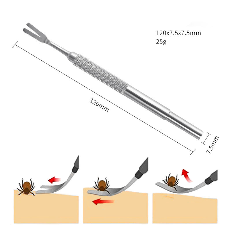 Stainless Steel Tick Removal Tweezers – Precision Pet Grooming Tool for Dogs & Cats
