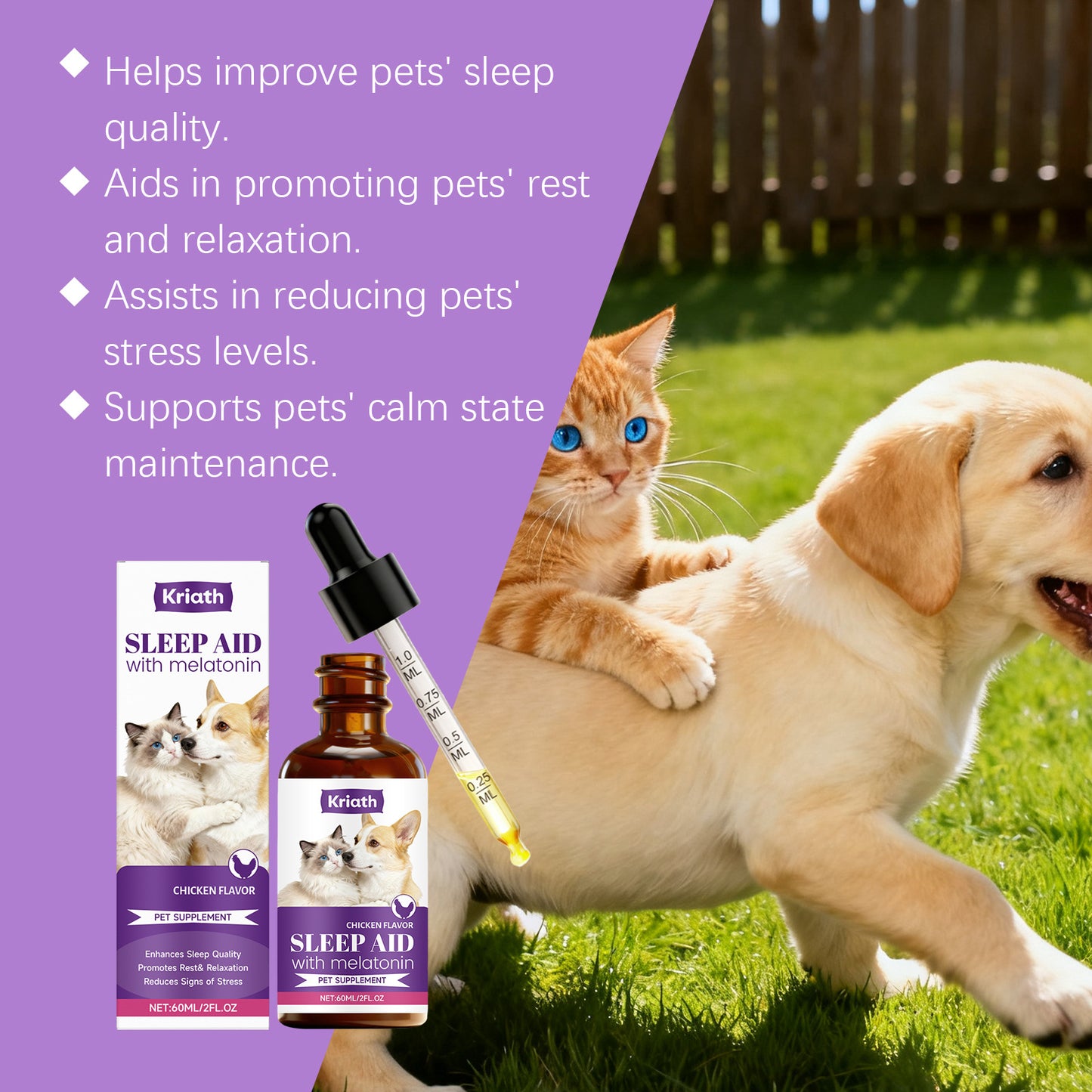 Kriath Pet Wellness Drops – Gentle Daily Comfort Formula for Cats & Dogs