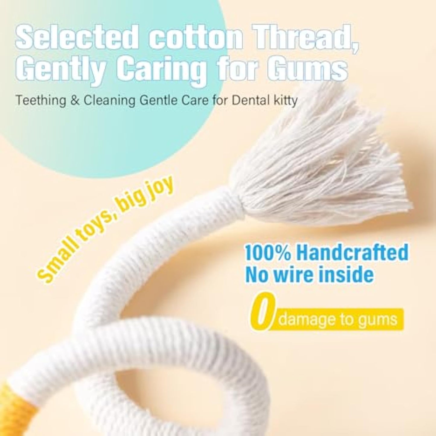 Sisal Rope Cat Chew Toys with Catnip & Silvervine – Dental & Interactive Indoor Cat Toys