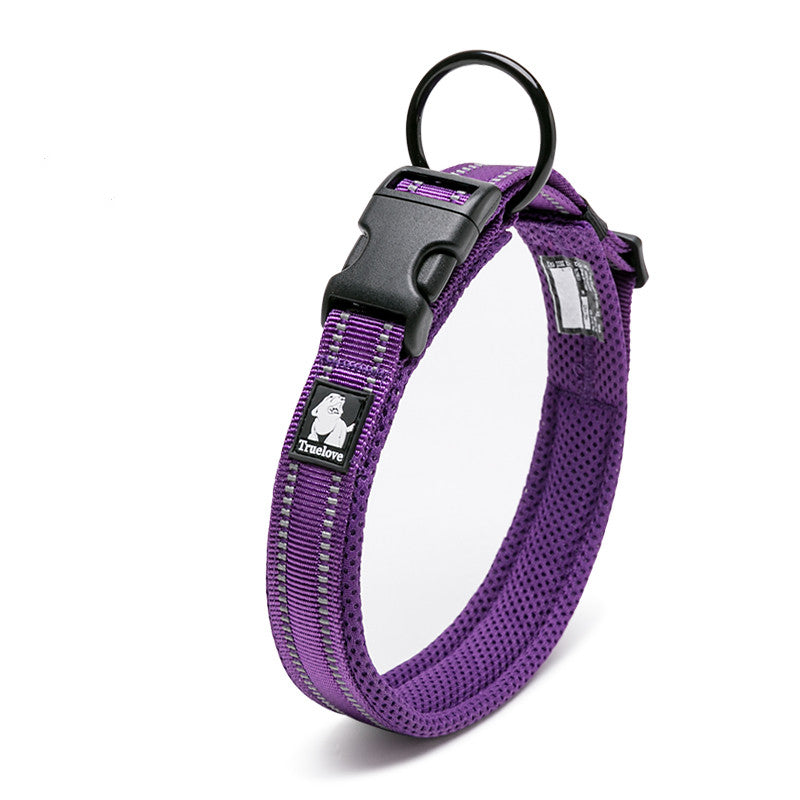 Reflective 3M Soft Padded Dog Collar – Breathable Nylon Safety Collar for Dogs