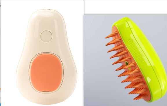 3-in-1 Steam Cat & Dog Grooming Brush – Self-Cleaning Massage & Hair Removal Comb