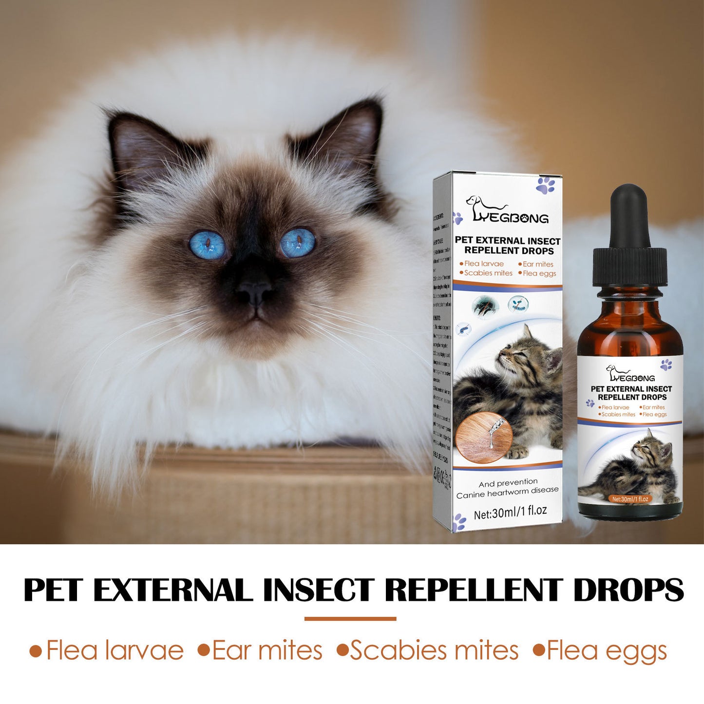 Yegbong Flea & Tick Repellent Drops for Pets