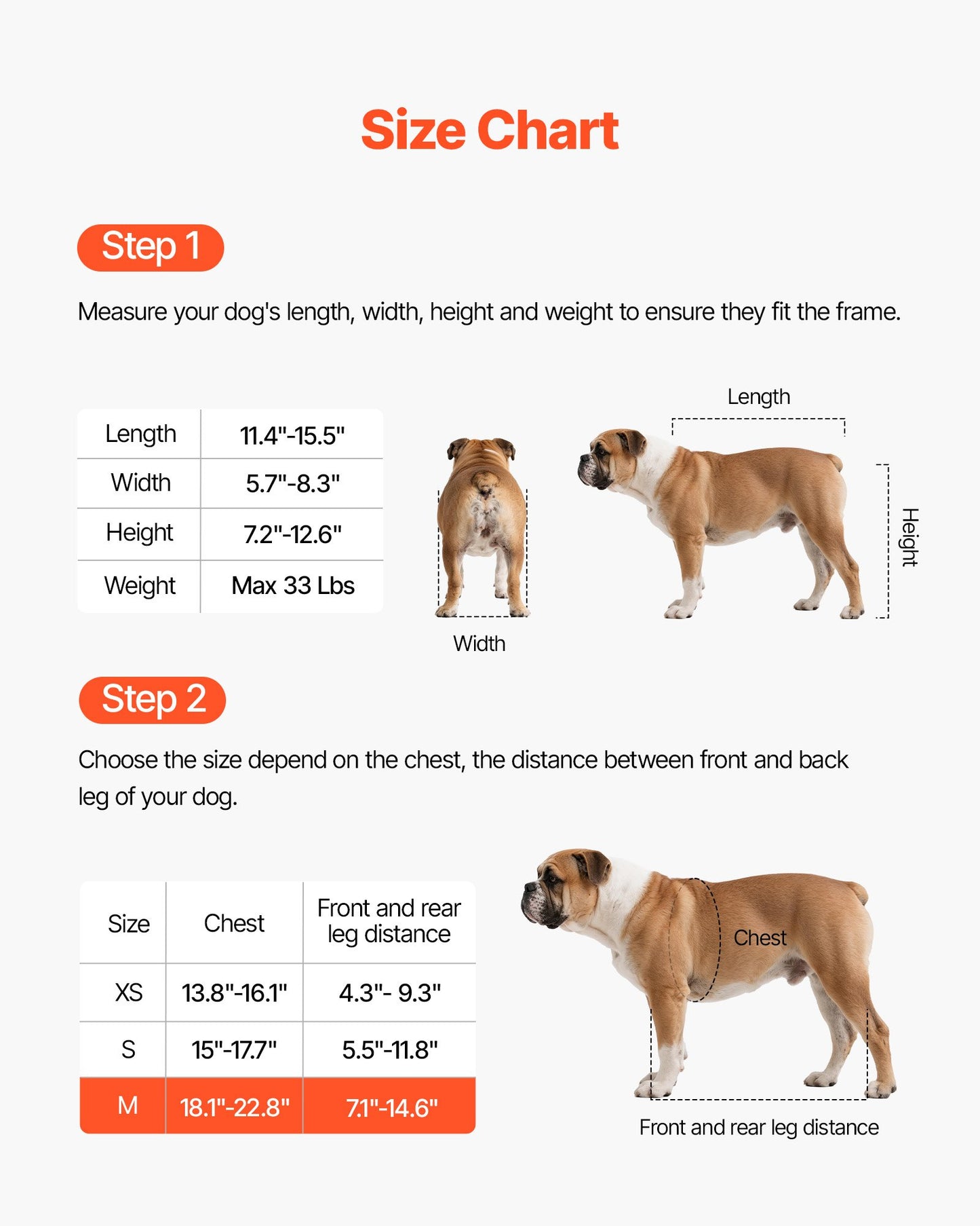 Dog Wheelchair For Back Legs, Adjustable For Dogs Up To 33lbs.