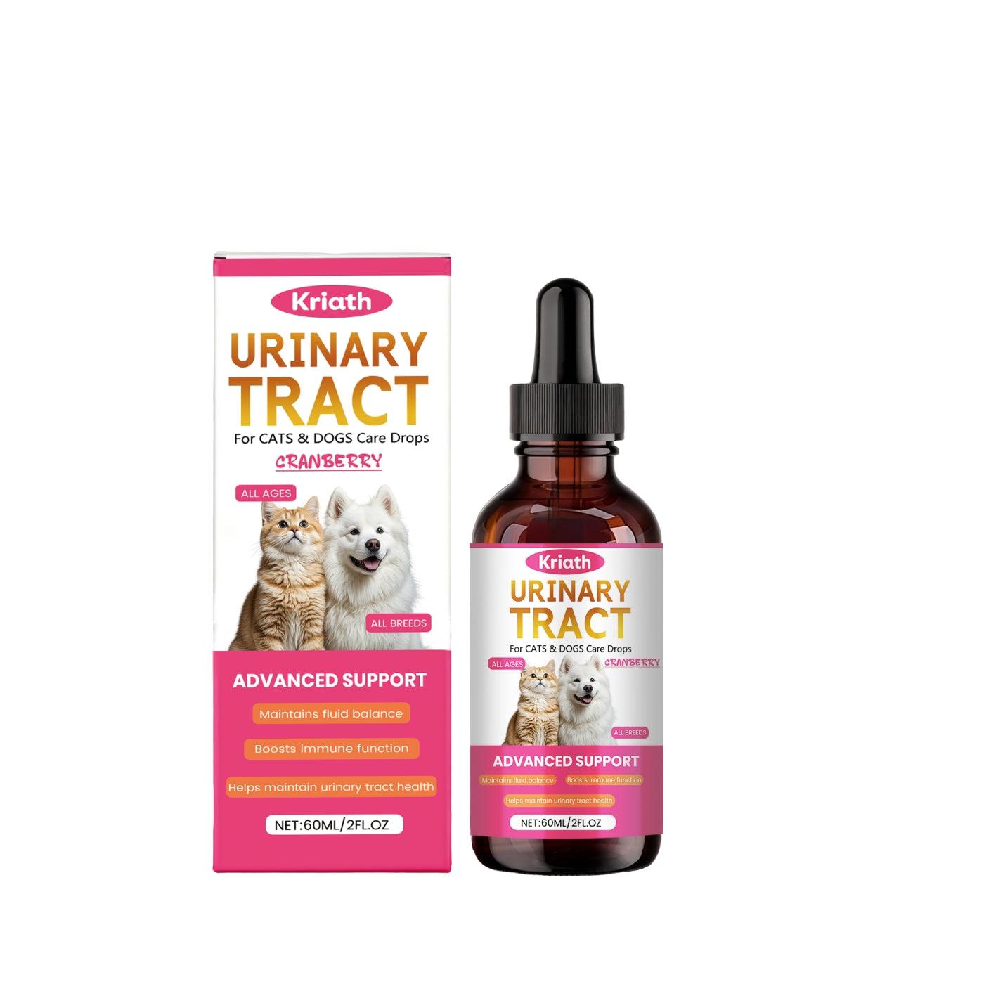 Kriath Urinary Care Support Drops for Cats & Dogs – Daily Wellness Formula