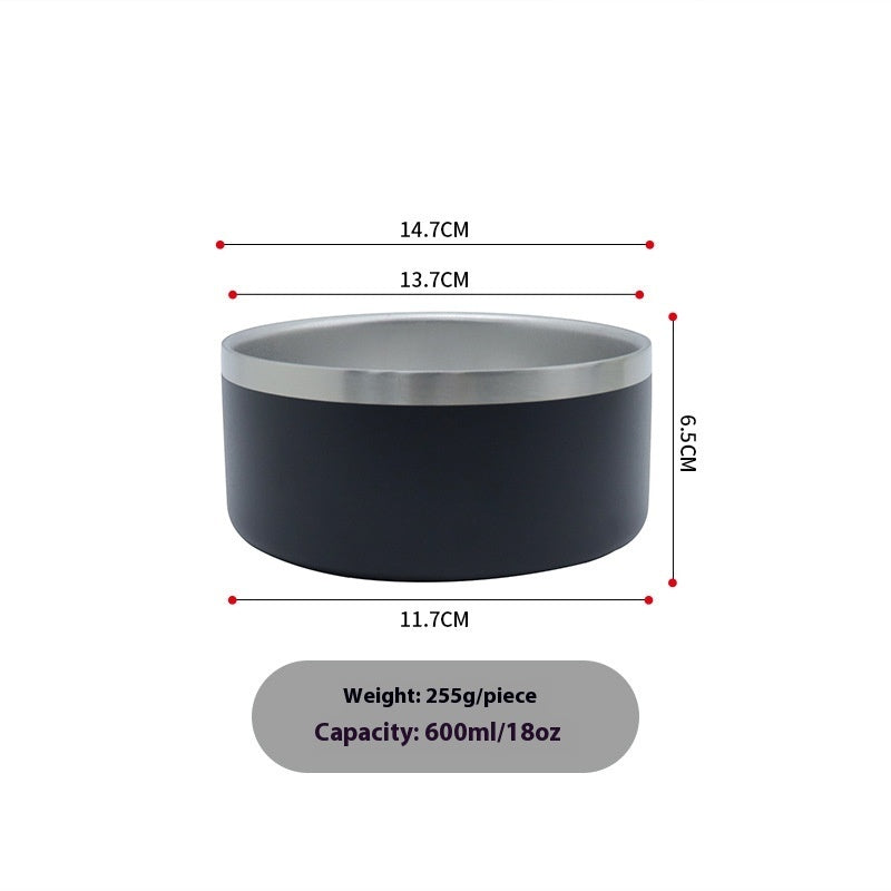 Double-Walled Stainless Steel Cat Bowl – Durable Non-Slip Pet Feeding Dish