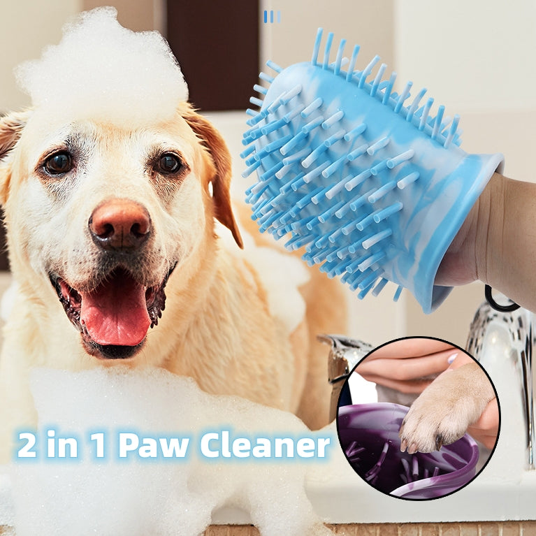 2-in-1 Dog Paw Cleaner Cup – Portable Silicone Paw Washer & Grooming Brush