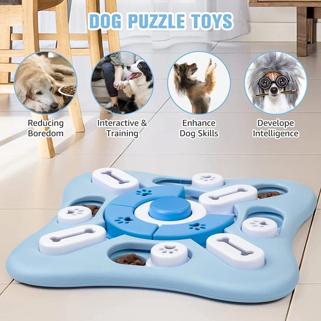 Dog Interactive Puzzle Toy – IQ Training & Treat Dispenser Mental Stimulation Game