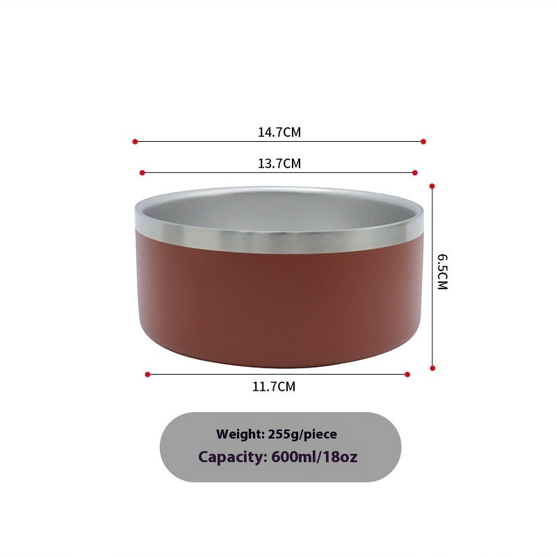 Double-Walled Stainless Steel Cat Bowl – Durable Non-Slip Pet Feeding Dish