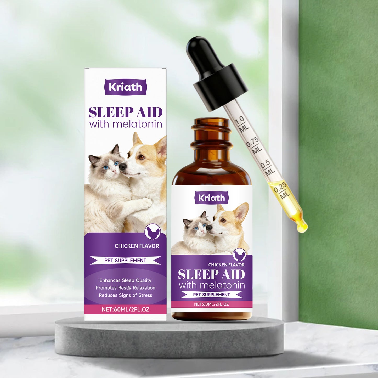 Kriath Pet Wellness Drops – Gentle Daily Comfort Formula for Cats & Dogs