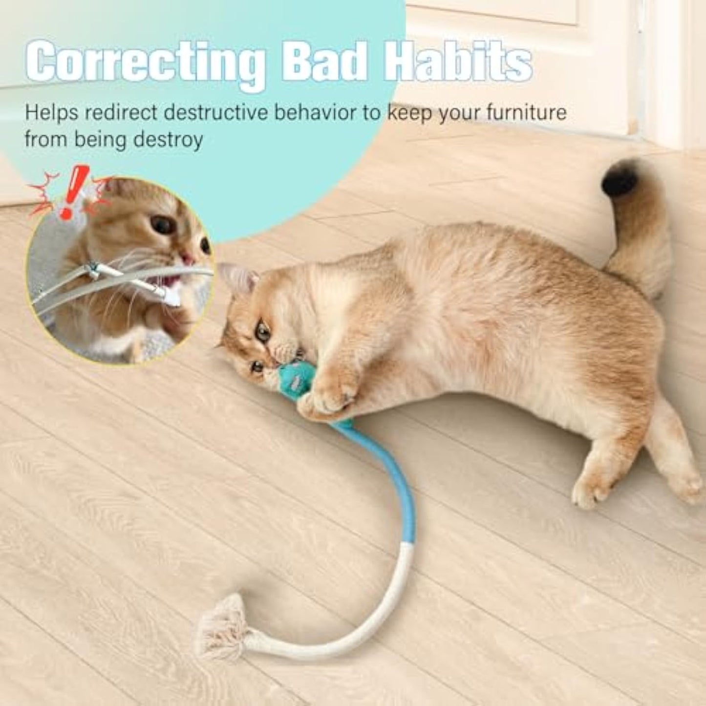 Sisal Rope Cat Chew Toys with Catnip & Silvervine – Dental & Interactive Indoor Cat Toys