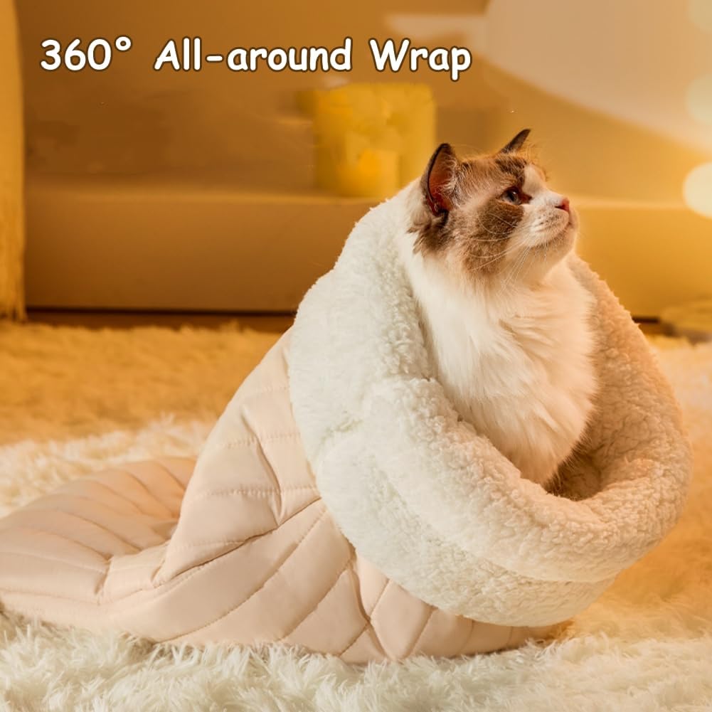 Cozy Cat Tunnel Bed – Soft Plush Sleeping Bag for Cats & Kittens