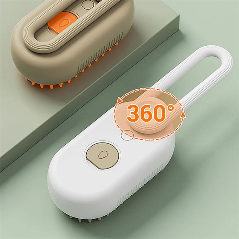 3-in-1 Steam Pet Grooming Brush – Electric Spray Deshedding & Massage Comb for Dogs & Cats